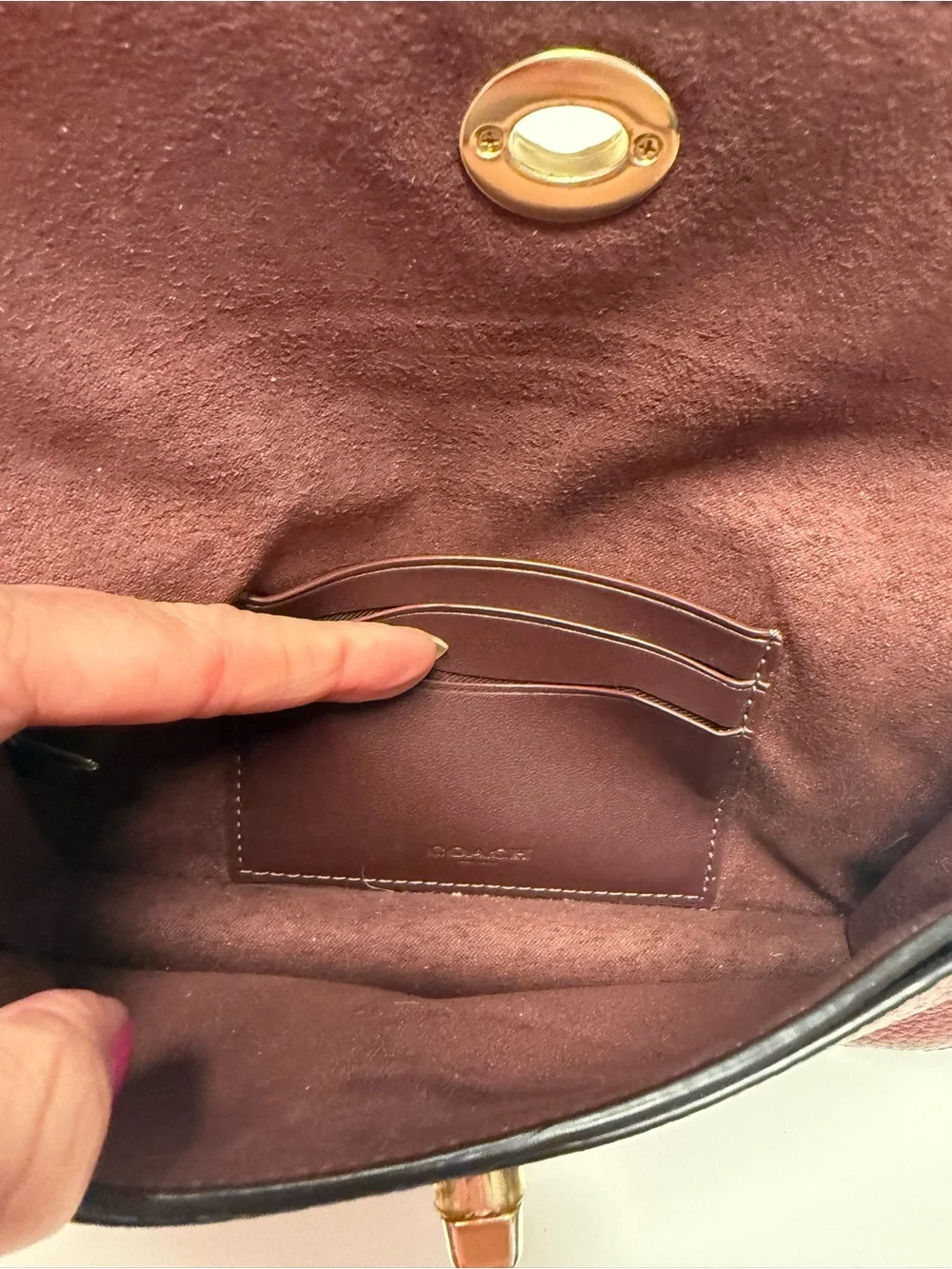 Coach Red Pebbled Leather Turnlock Wristlet Clutch